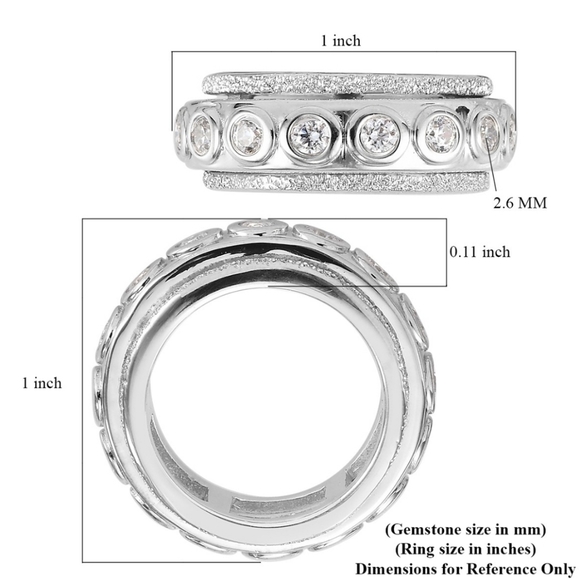 Elegant Silver Band with Crystal Accents - Picture 5 of 9